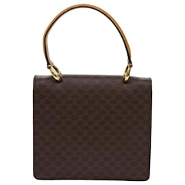 Céline-CELINE Macadam Canvas Hand Bag PVC Leather Brown Auth 63307-Brown
