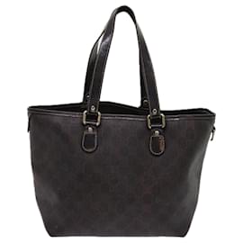 Gucci-Bolso tote GUCCI GG Supreme Cuero PVC Marrón oscuro 189896 autenticación 63687-Marrón oscuro