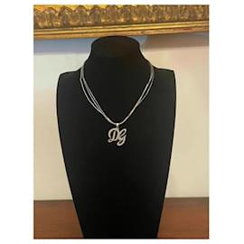 Dolce & Gabbana-Magnifique collier rare à trois rangs en Argent Massif 925 Dolce & Gabbana-Argenté