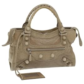 Balenciaga-BALENCIAGA The City Hand Bag Leather Brown 204529 Auth ep2910-Brown