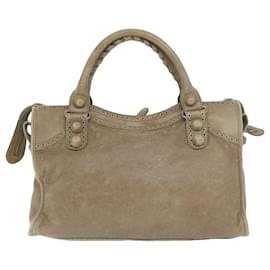 Balenciaga-BALENCIAGA The City Hand Bag Leather Brown 204529 Auth ep2910-Brown