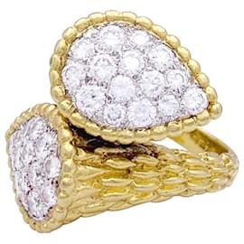 Boucheron-Boucheron vintage ring “Serpent Bohème” yellow gold, platinum, diamants.-Other