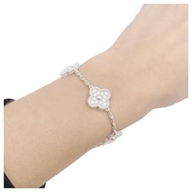 Autre Marque-Bracelet Van Cleef & Arpels, "Vintage Alhambra", or blanc, diamants.-Autre