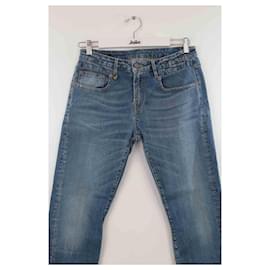 R13-Slim-fit cotton jeans-Blue