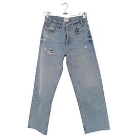 Anine Bing-Gerade Jeans aus Baumwolle-Blau