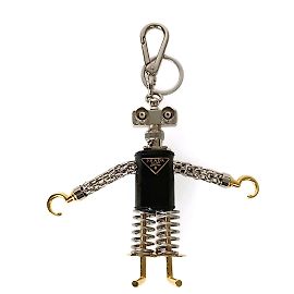 Prada Prada Robot key ring charm in Saffiano Black