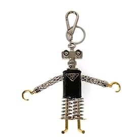 Prada-Prada Prada Robot key ring charm in Saffiano-Black