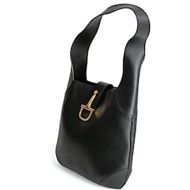 Céline-Céline Céline vintage black leather shoulder bag-Black