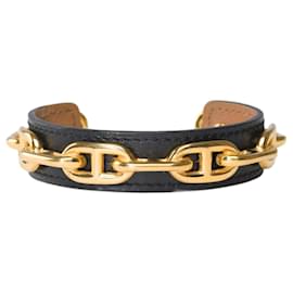 Hermès-HERMES Jewelry in Golden Leather - 101693-Golden
