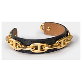 Hermès-HERMES Jewelry in Golden Leather - 101693-Golden