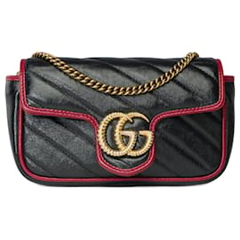 Gucci-GUCCI Marmont Bag in Black Leather - 101709-Black