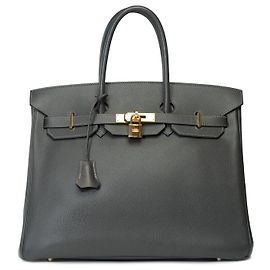 Hermès Borsa HERMES BIRKIN 35 in Pelle Grigia - 101703 Grigio