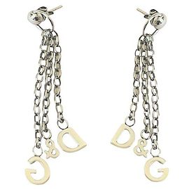 Dolce & Gabbana DJ-Modell-Ohrringe0150 Dreidrahtig mit Stahllogo Silber