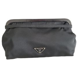 Pochette Prada en nylon noir Noir