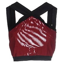Autre Marque BEC & BRIDGE burgundy and black lined strap crop top Dark red