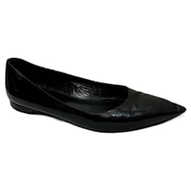 Saint Laurent-Saint Laurent Paris 10 classic black ballet flats-Black