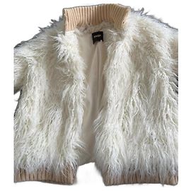 Maje Bomberjacke Beige Kunstpelz Beige
