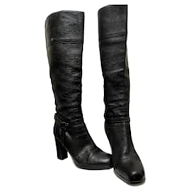 Prada-Prada knee high boots from black leather-Black