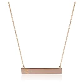 Tiffany & Co-TIFFANY & CO. Paloma Picasso Loving Heart Bar Pendant in 18k Rose Gold 0.01 ctw-Other