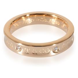Tiffany & Co-TIFFANY & CO. 1837 Narrow Diamond Ring in 18k Rose Gold 0.02 ctw-Other
