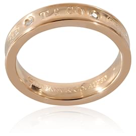 Tiffany & Co-TIFFANY & CO. 1837 Narrow Diamond Ring in 18k Rose Gold 0.02 ctw-Other