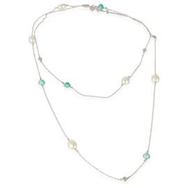 Tiffany & Co-TIFFANY & CO. Elsa Peretti Color by the Yard Sprinkle Necklace in Silver 0.2 ctw-Other