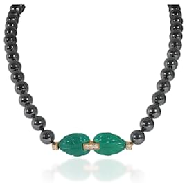 Cartier-Cartier Patiala Hematite Beads & Diamond Necklace in 18k yellow gold 0.15 ctw-Other