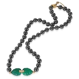 Cartier-Cartier Patiala Hematite Beads & Diamond Necklace in 18k yellow gold 0.15 ctw-Other