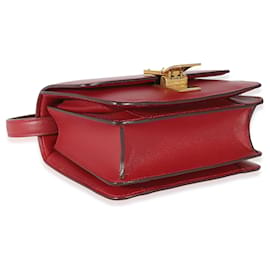 Céline-Celine Red Smooth calf leather Small Classic Box Bag-Red