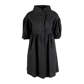 Moschino-Moschino Balloon Sleeve Dress Coat-Black