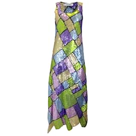 Prabal Gurung-Prabal Gurung Multicolored Sequined Sleeveless Midi Dress-Multiple colors