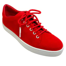 Manolo Blahnik-Manolo Blahnik Semanada-Sneaker aus rotem Wildleder-Rot