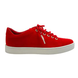 Manolo Blahnik-Manolo Blahnik Red Suede Semanada Sneakers-Red