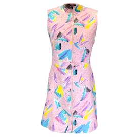 Louis Vuitton-Louis Vuitton Pink Multi Printed Full Zip Cotton Dress-Pink