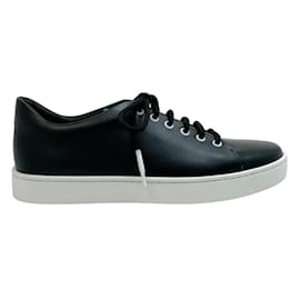 Manolo Blahnik-Manolo Blahnik Black Leather Semanada Sneakers-Black