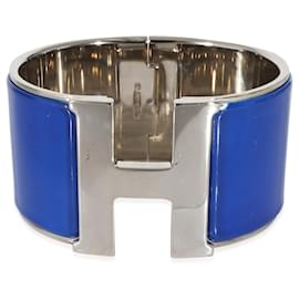Hermès-Hermès Cobalt Enamel Palladium Extra Wide Clic Clac H Bracelet-Other