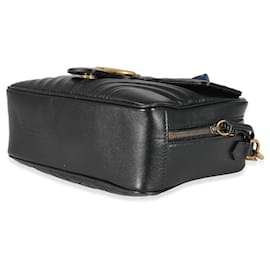 Gucci-Gucci Black calf leather Matelasse Sylvie Marmont Top Handle Bag-Black