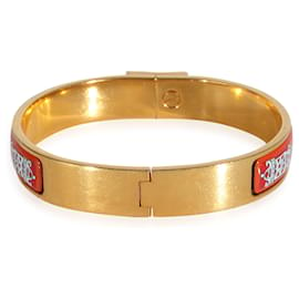 Hermès-Bracelet étroit Loquet en or et émail rouge Hermès Vintage-Autre