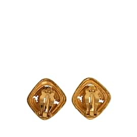 Chanel-Gold Chanel CC Clip On Earrings-Golden