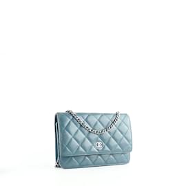 Chanel-Bolsas CHANEL T.  Couro-Azul