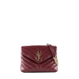 Saint Laurent-SAINT LAURENT  Handbags T.  leather-Dark red