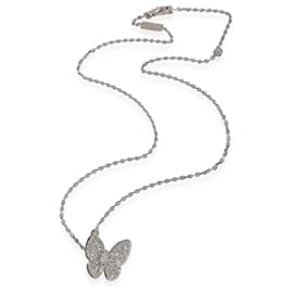 Van Cleef & Arpels-Ciondolo con due farfalle e diamanti di Van Cleef & Arpels in 18K oro bianco 0.88 ctw-Altro