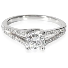 Tiffany & Co-TIFFANY & CO. Anello di fidanzamento con diamante Lucida con gambo diviso, Platino D VVS2 0.70ct-Altro