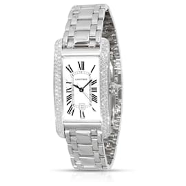 Cartier-Cartier Tanque Americaine WB7026l1 Reloj Unisex en Oro Blanco-Otro