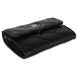 Chanel-Chanel Black Quilted Lambskin Mini Clutch With Chain-Black