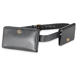 Gucci-Gucci Black Leather Marmont lined Belt Bag-Black
