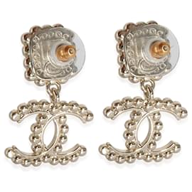 Chanel-Chanel 2021 Boucle d'oreille CC Drop dorée avec strass et résine-Autre