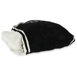 Saint Laurent-Saint Laurent Rive Gauche cabas en serviette de plage en tissu éponge noir et blanc-Noir,Blanc