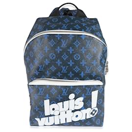 Louis Vuitton-Mochila de descubrimiento diario de lona con monograma azul de Louis Vuitton-Blanco,Azul