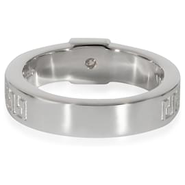 Versace-Versace Greek Key Design Diamond Ring in 18K white gold, 0.07 ctw-Other